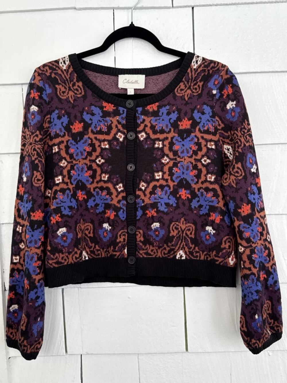 Cleobella Womens L Marybeth 100% Organic Cotton Cardigan Romantic Indie Boho Art